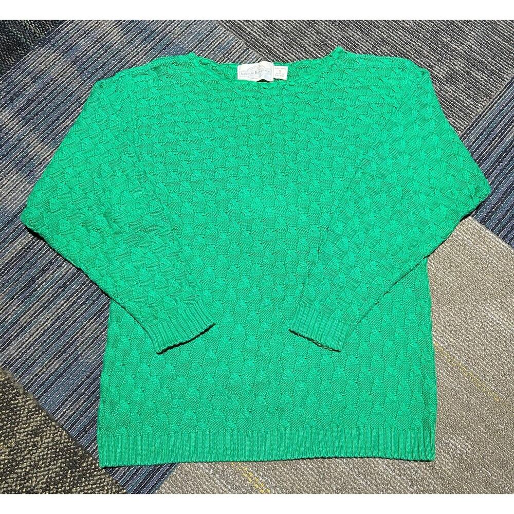 Vintage 90s Babette Womens Knit Green Pullover Sweater Size Small S